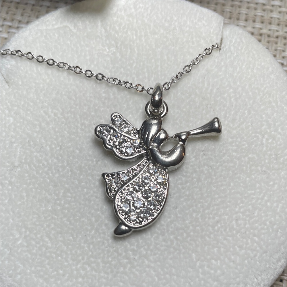 Silver Angel Pendant Necklace